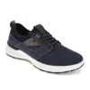 Dockers Mens Adan Knit And Synthetic Leather Casual Lace Up Sneaker Shoe In Blue