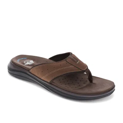 Dockers Mens Banks Casual Flip Flop Sandal Shoe In Brown