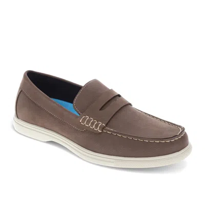 Dockers Mens Belden Genuine Leather Casual Slip On Loafer Shoe In Grey