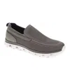 Dockers Mens Caden Knit And Synthetic Leather Casual Slip On Loafer Shoe In Grey