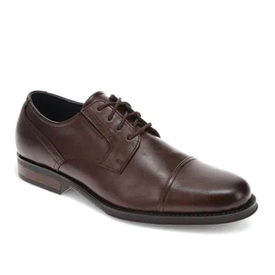 Dockers Mens Echo Synthetic Leather Cap Toe Dress Oxford Lace Up Shoe In Brown