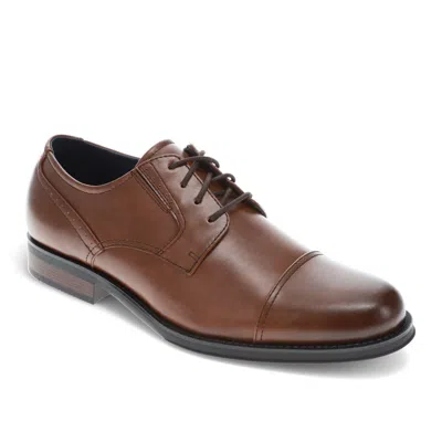 Dockers Mens Echo Synthetic Leather Cap Toe Dress Oxford Lace Up Shoe In Brown