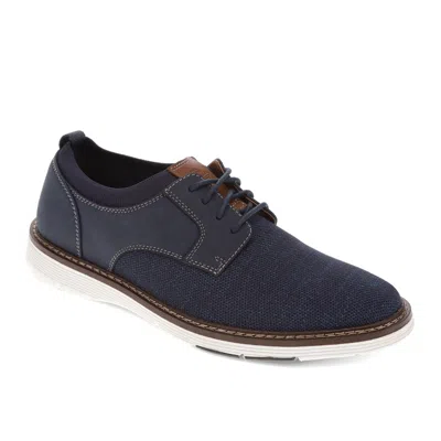 Dockers Mens Edgehill Knit And Synthetic Leather Dress Casual Lace Up Oxford Shoe In Blue