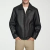 Dockers Mens Faux Leather Midweight Jacket In Black