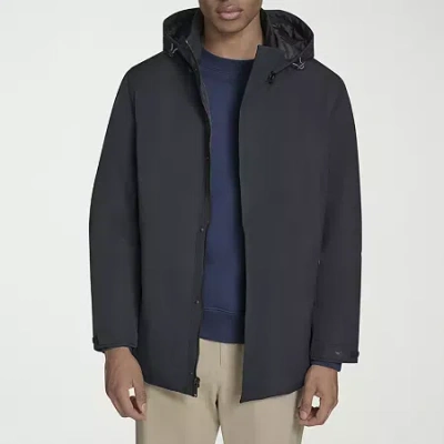 Dockers Mens Hooded Water Resistant Midweight Car Jacket In Black