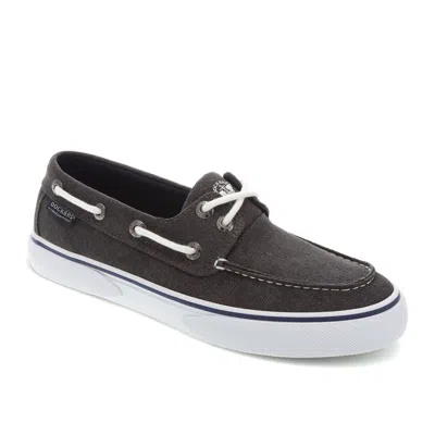 Dockers Mens Rowe Canvas Casual Lace Up Boat Shoe In Black
