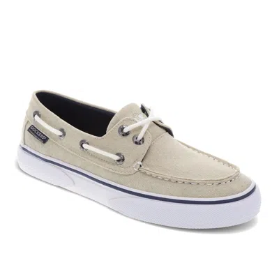 Dockers Mens Rowe Canvas Casual Lace Up Boat Shoe In White