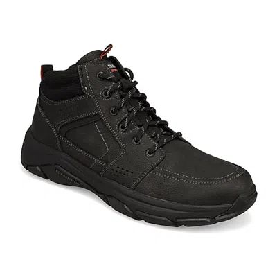 Dockers Mens Royce Sr Flat Heel Lace Up Boots In Black
