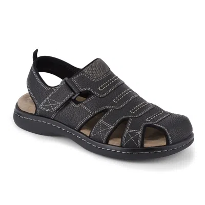 Dockers Mens Searose Fisherman Sandal Memory Foam In Black