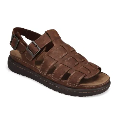 Dockers Mens Sorrento Tumbled Full Grain Sling Back Buckled Sandal In Brown