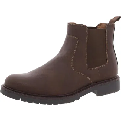 Dockers Mens Stretch Faux Leather Chelsea Boots In Brown
