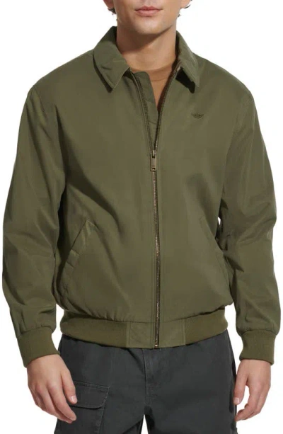 Dockers Micro Twill Golf Bomber Jacket In Olive