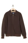 Dockers Men's Relaxed-fit Microtwill Full-zip Bomber Jacket In Molasses