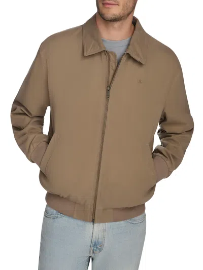 Dockers Microtwill Golf Bomber Jacket In Brown