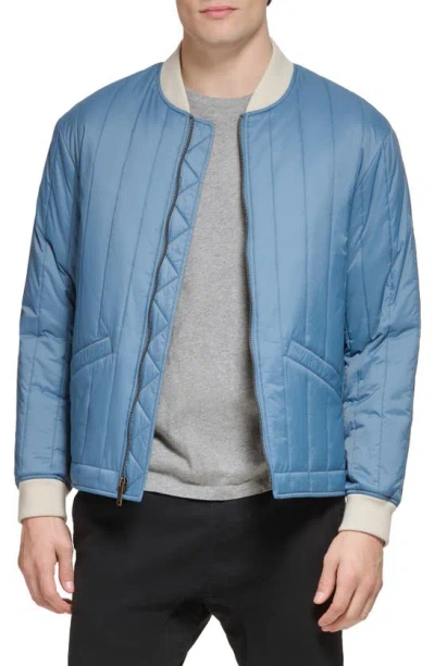 Dockers Nylon Quilted Bomber Jacket In Blue