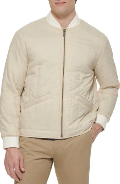 Dockers Nylon Quilted Bomber Jacket In Neutral