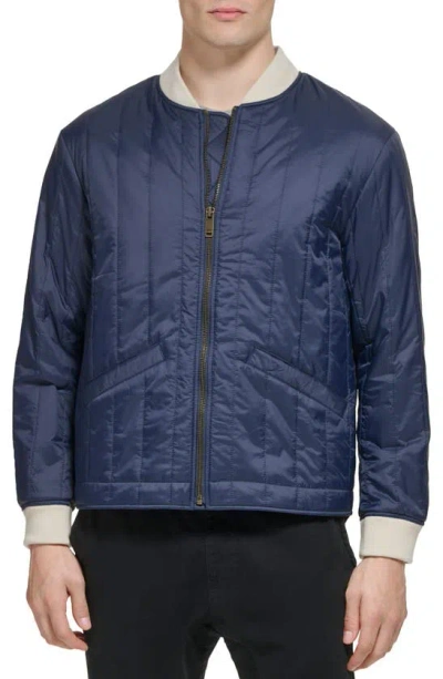 Dockers Nylon Quilted Bomber Jacket In Navy