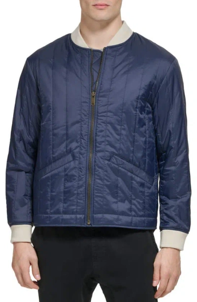 Dockers Nylon Quilted Bomber Jacket In Blue