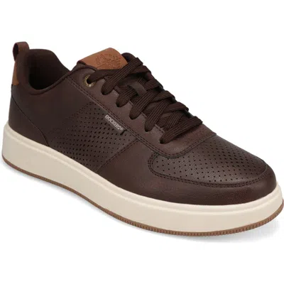 Dockers Mens Overtime Laser Casual Lace Up Sneaker In Brown