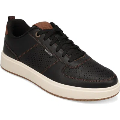 Dockers Mens Overtime Laser Casual Lace Up Sneaker In Black