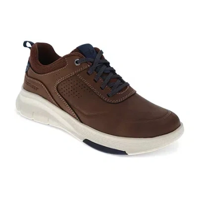 Dockers Pivot Mens Round Closed Toe Oxford Shoes In Brown