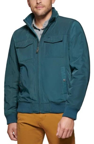 Dockers Quilted Lined Flight Bomber Jacket In Forest