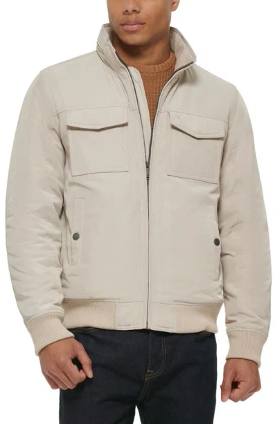 Dockers Quilted Lined Flight Bomber Jacket In Neutral