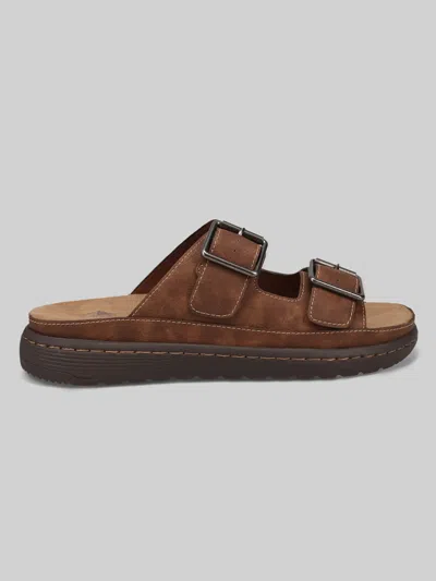 Dockers Mens Santorini Tumbled Full Grain Open Toe Buckle Sandal Slide In Brown