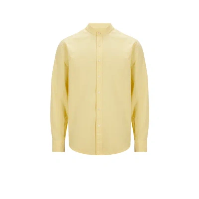 Dockers Seersucker Cotton Shirt In Yellow