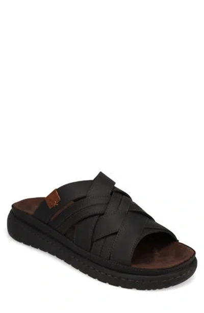 Dockers Mens Seville Tumbled Full Grain Open Toe Sandal Slide In Multi