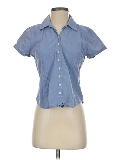 Pre-owned Dockers Short Sleeve Blouse In Blue