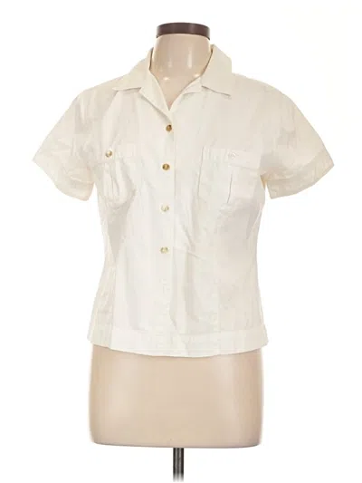 Pre-owned Dockers Short Sleeve Blouse In Ivory