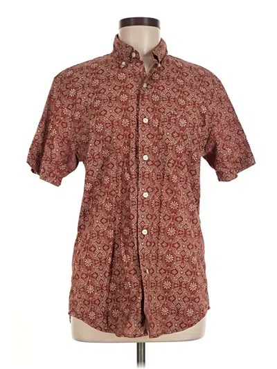 Pre-owned Dockers Short Sleeve Button Down Shirt In Burgundy