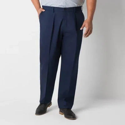 Dockers Signature Iron Free Khaki With Stain Defender Mens Comfort Waistband Classic Fit Big And Tall Pleate In Blue