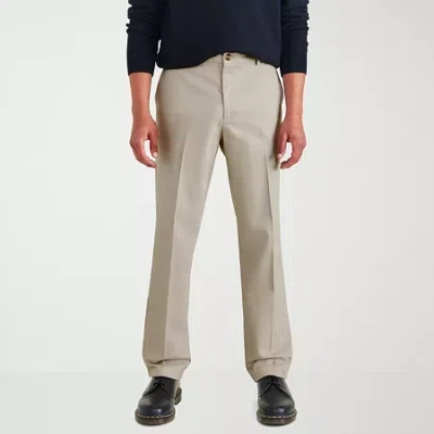 Dockers Signature Iron Free Khaki With Stain Defender Mens Comfort Waistband Classic Fit Flat Front Pant In Gray