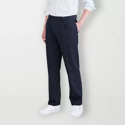 Dockers Signature Iron Free Khaki With Stain Defender Mens Comfort Waistband Classic Fit Pleated Pant In Blue