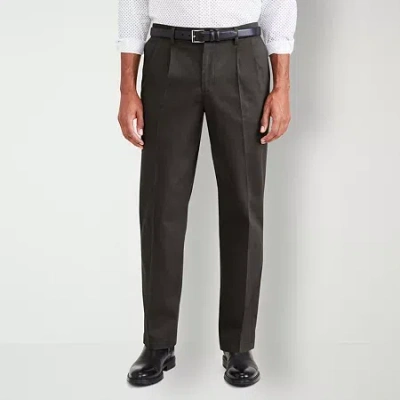 Dockers Signature Iron Free Khaki With Stain Defender Mens Comfort Waistband Classic Fit Pleated Pant In Gray
