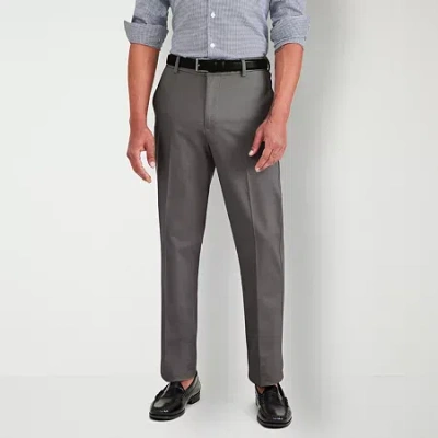 Dockers Signature Iron Free Khaki With Stain Defender Mens Comfort Waistband Slim Fit Flat Front Pant In Gray