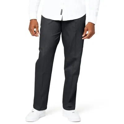 Dockers Signature Khaki 594110003 Pants Men Charcoal Pleated Classic-fit Mcww33 In Black