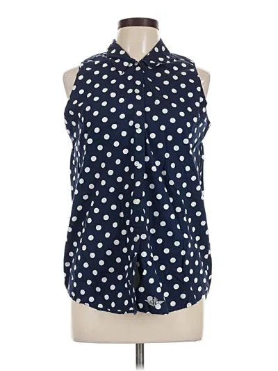 Pre-owned Dockers Sleeveless Button Down Shirt In Blue