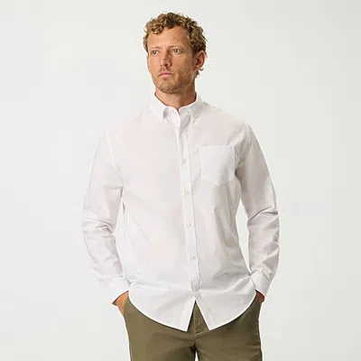 Dockers Stain Defender Mens Long Sleeve Regular Fit Button-down Shirt In White