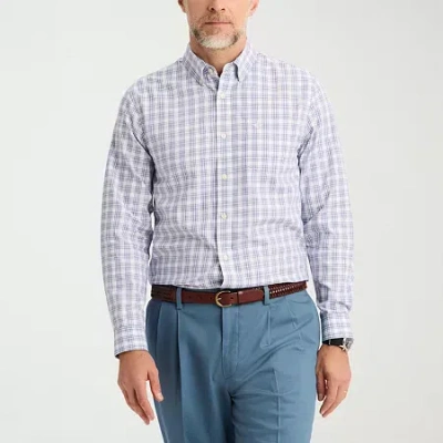 Dockers Stain Defender Mens Long Sleeve Regular Fit Wrinkle Free Button-down Shirt In Blue