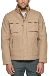 DOCKERS DOCKERS® WATER RESISTANT FAUX LEATHER MILITARY JACKET