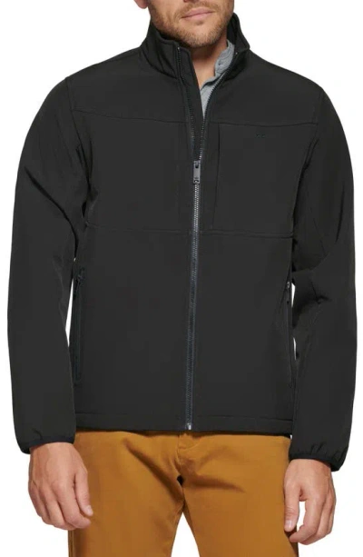 Dockers Water Resistant Soft Shell Jacket In Black