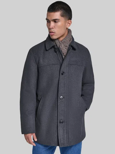 Dockers Weston Wool Blend Coat With Scarf Charcoal - Size: Xl In Gray