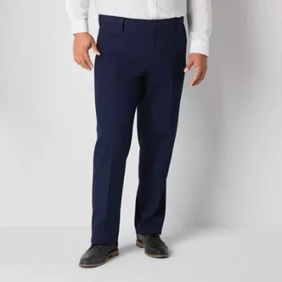 Dockers Workday Khaki With Smart 360 Flex Mens Classic Fit Big And Tall Flat Front Pant In Blue
