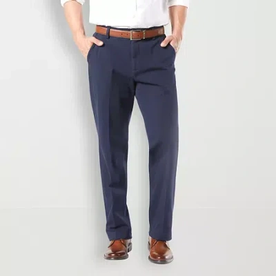 Dockers Workday Khaki With Smart 360 Flex Mens Classic Fit Flat Front Pant In Blue