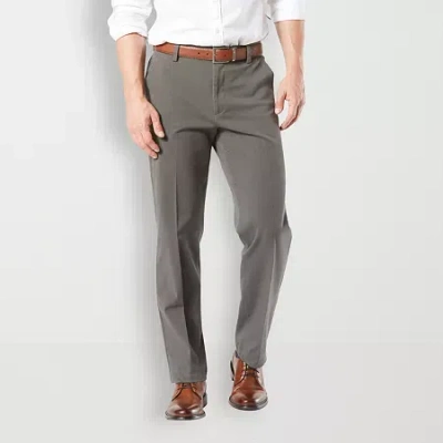 Dockers Workday Khaki With Smart 360 Flex Mens Classic Fit Flat Front Pant In Gray