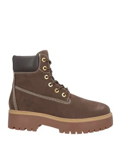 Docksteps Woman Ankle Boots Chocolate Brown Size 8 Leather