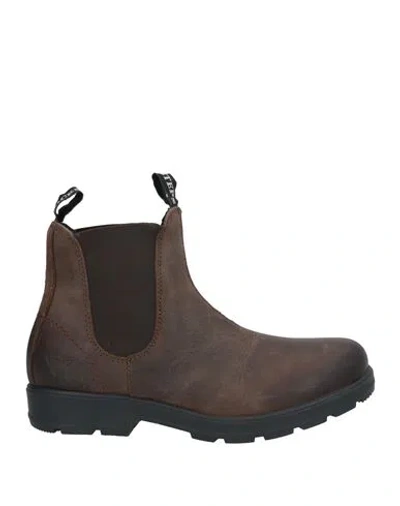 Docksteps Woman Ankle Boots Dark Brown Size 7 Leather, Textile Fibers